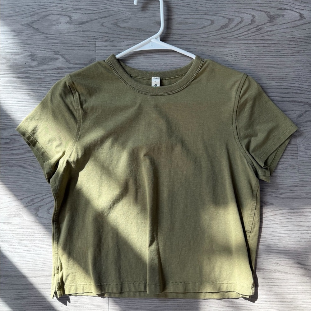 Lululemon Classic-Fit Cotton-Blend T-Shirt Bronze Green Size 4
